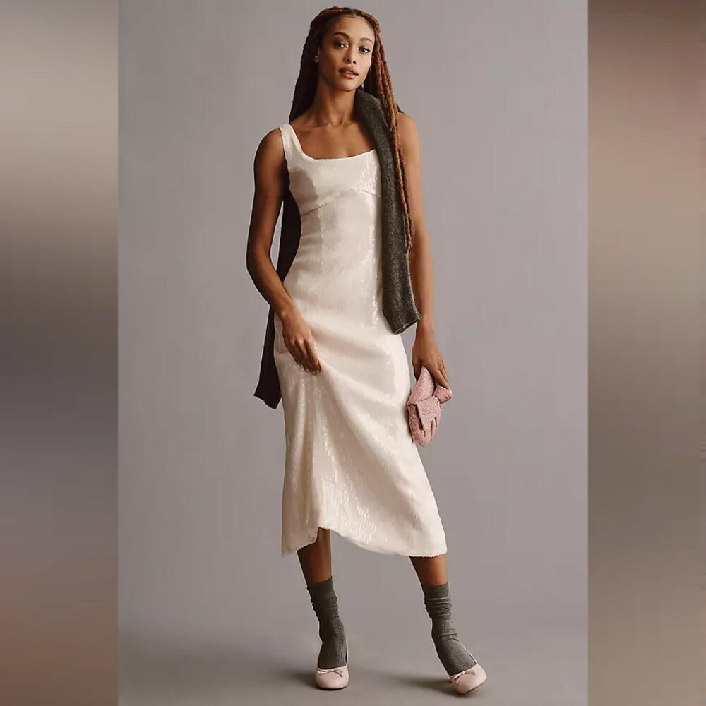 Anthropologie Pilcro Sequin Slim Midi Dress